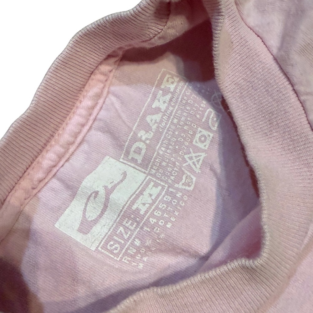 Drake Pink Logo T Shirt Medium Cotton Surf Skate Streetwear Graphic Tee - Picture 4 of 6